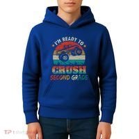 Ready To Crush Second Grade Back To School Monster Truck Boy Gift Kids Hoodie thumb 4