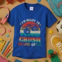 Ready To Crush Second Grade Back To School Monster Truck Boy Gift Kids T-Shirt thumb 3
