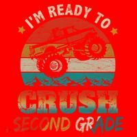 Ready To Crush Second Grade Back To School Monster Truck Boy Gift Santa Hat thumb 1