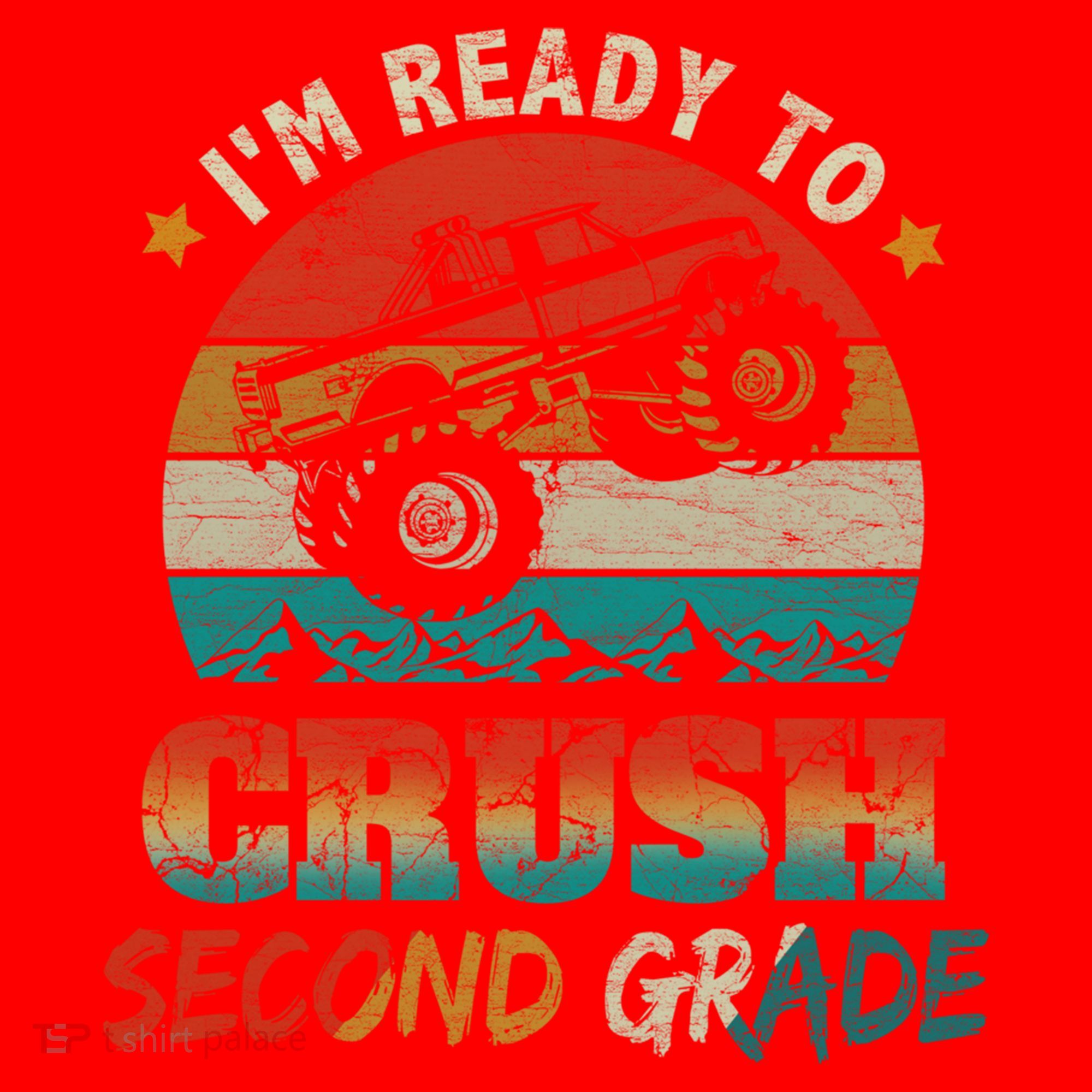 Ready To Crush Second Grade Back To School Monster Truck Boy Gift Santa Hat