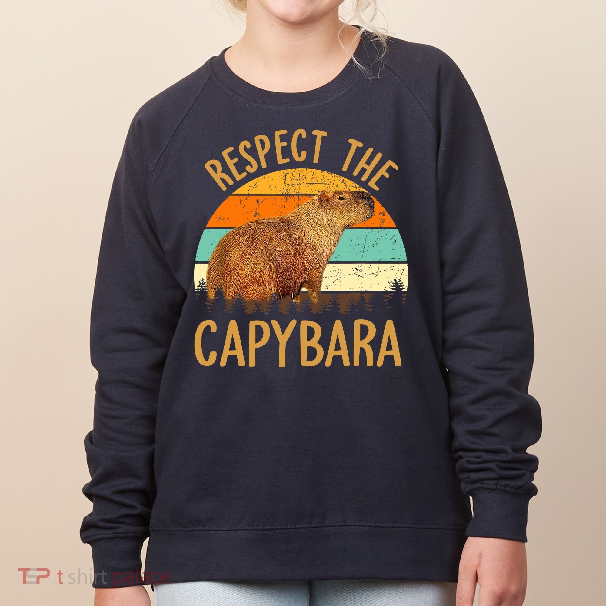 Respect The Capybara Animal Funny Capybara Lover Women's Sweatshirt
