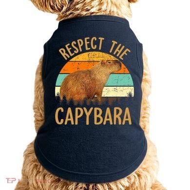 Respect The Capybara Animal Funny Capybara Lover Doggie Tank