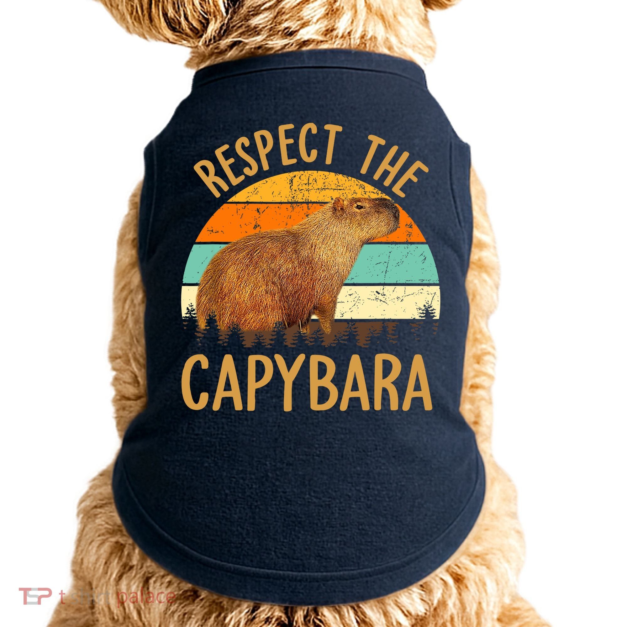 Respect The Capybara Animal Funny Capybara Lover Doggie Tank