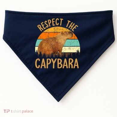 Respect The Capybara Animal Funny Capybara Lover USA-Made Doggie Bandana