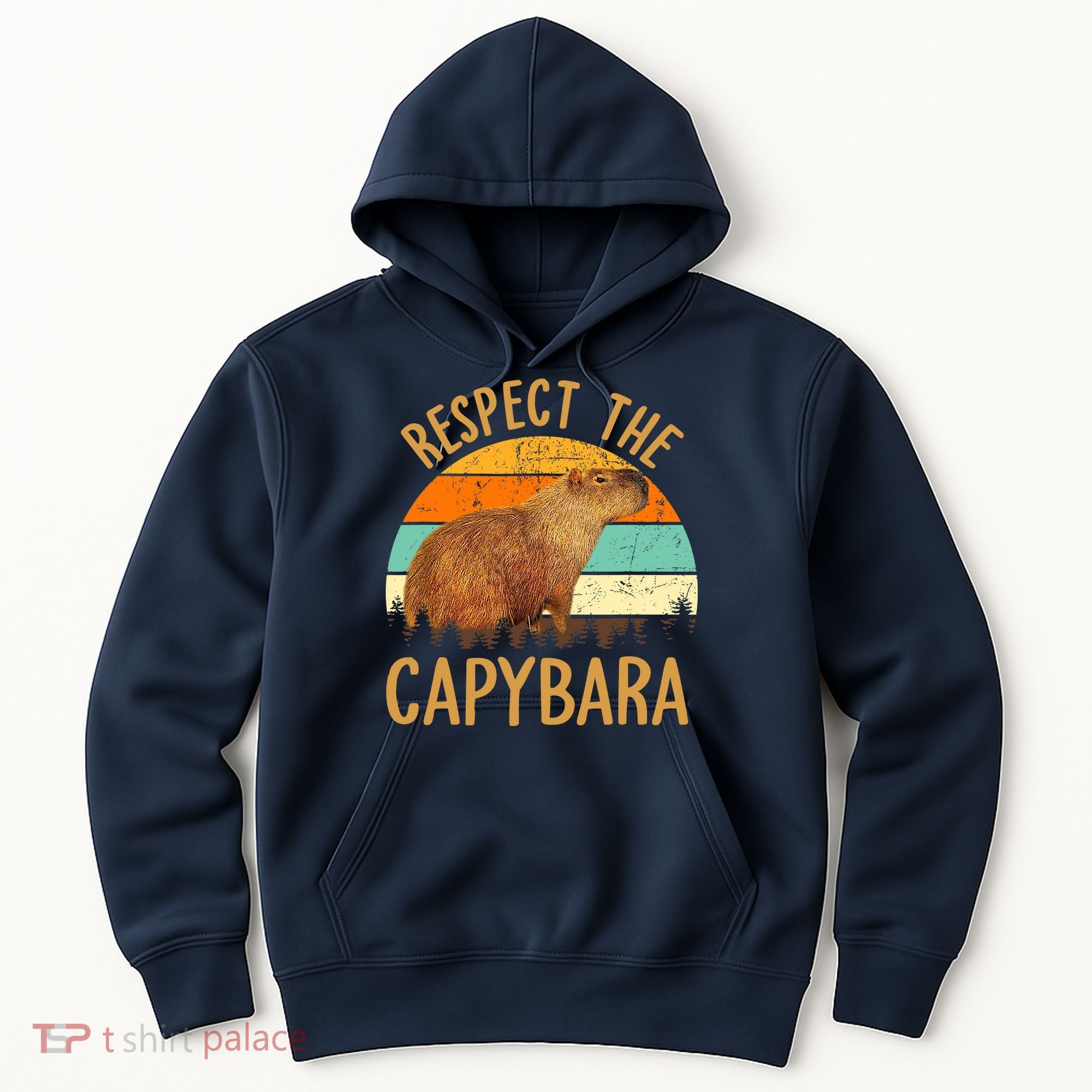 Respect The Capybara Animal Funny Capybara Lover Hoodie