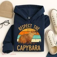 Respect The Capybara Animal Funny Capybara Lover Hoodie thumb 4