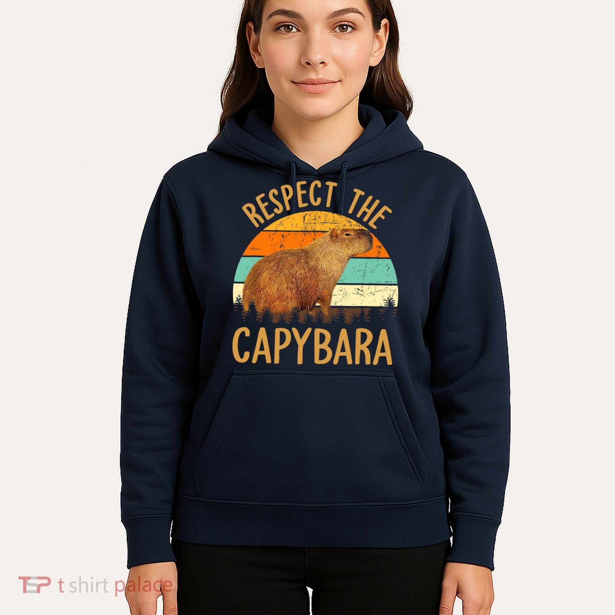 Respect The Capybara Animal Funny Capybara Lover Hoodie