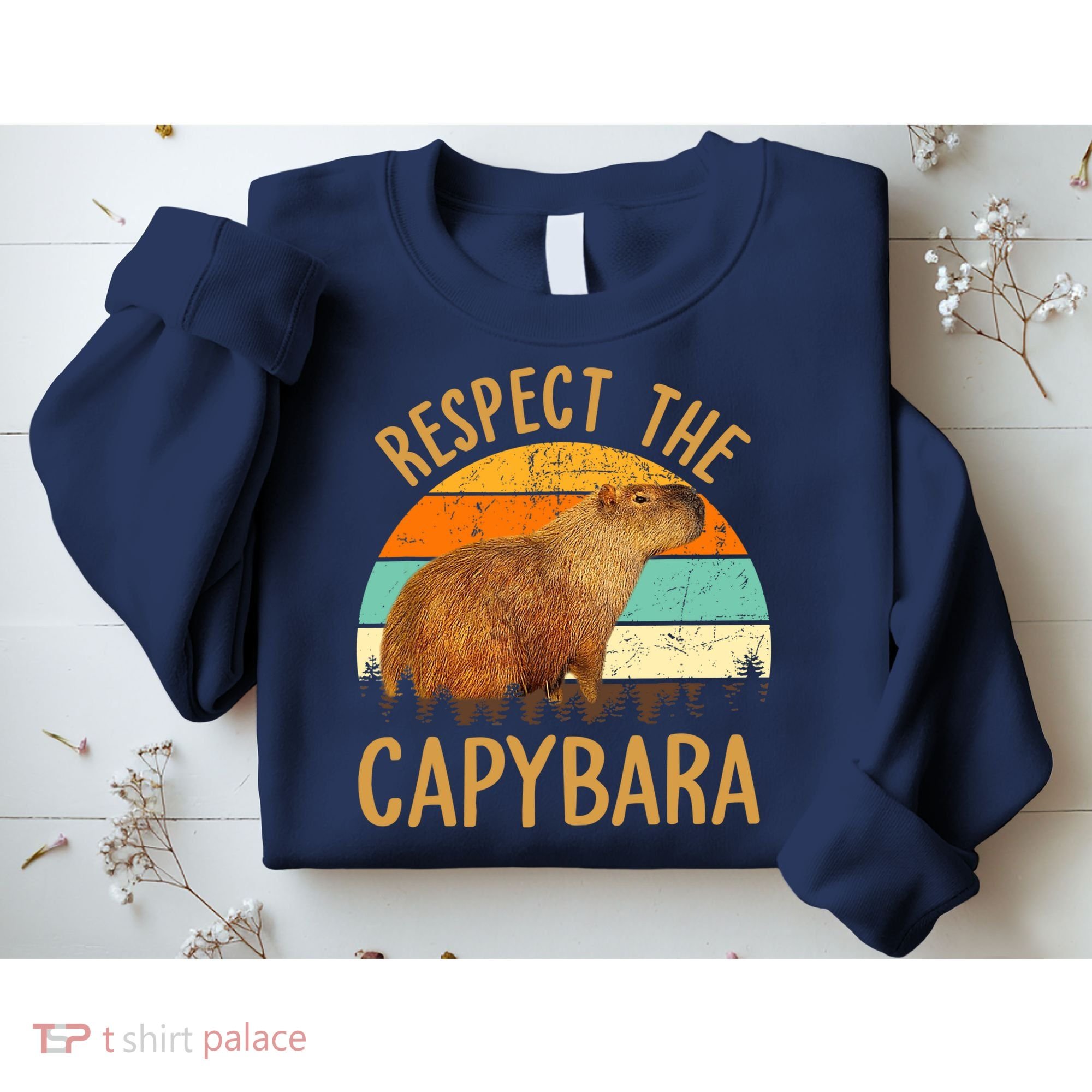 Respect The Capybara Animal Funny Capybara Lover Sweatshirt