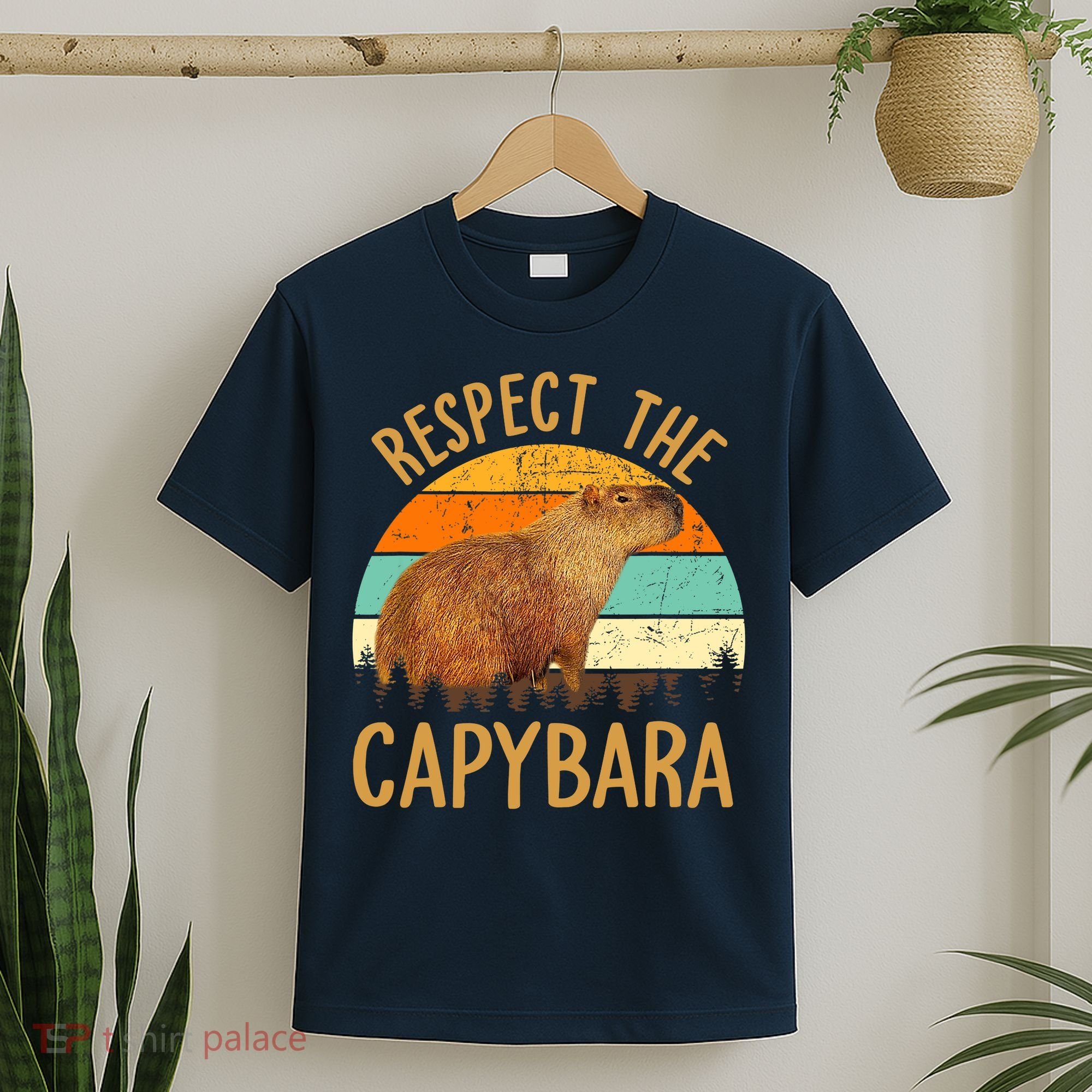 Respect The Capybara Animal Funny Capybara Lover T-Shirt