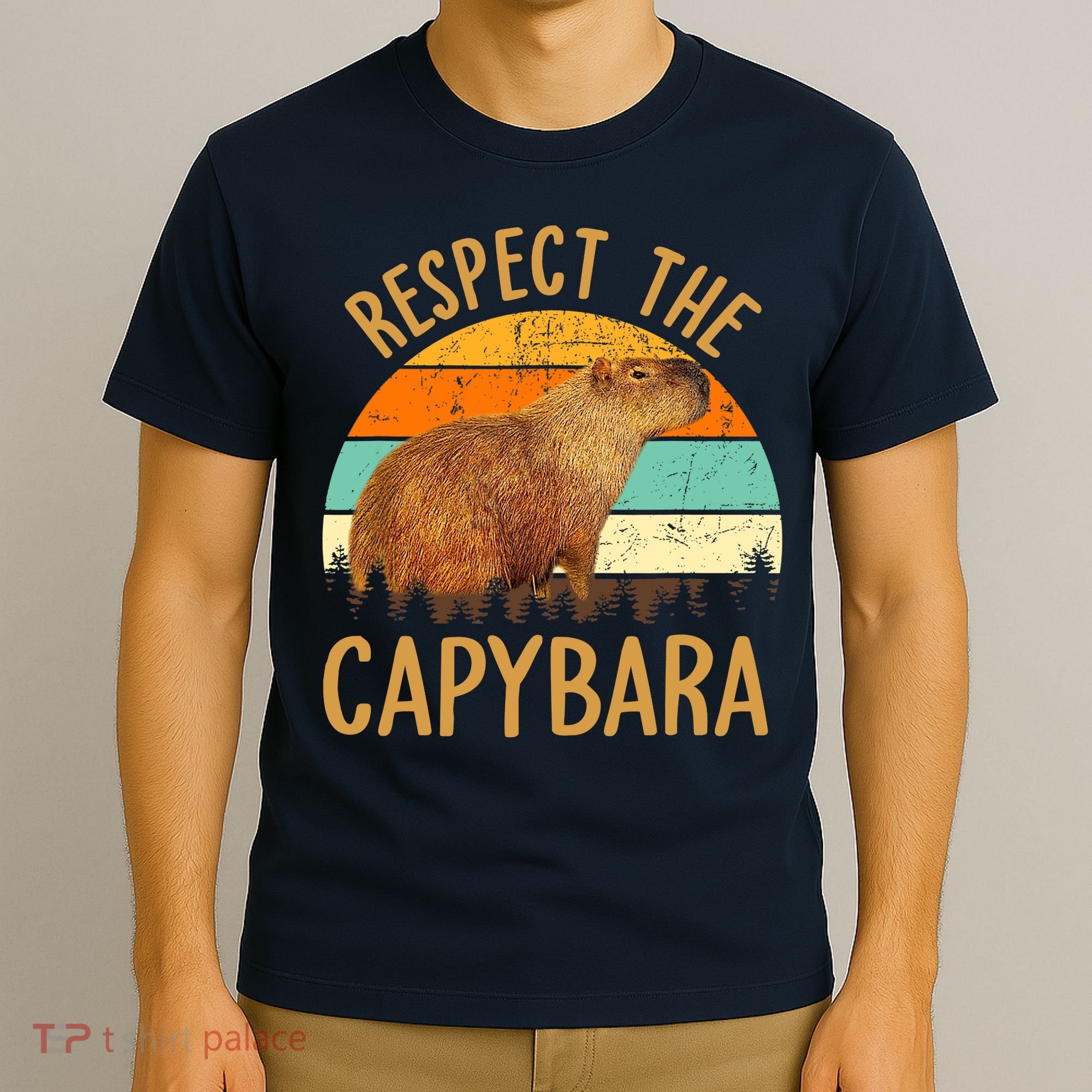 Respect The Capybara Animal Funny Capybara Lover T-Shirt