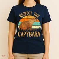 Respect The Capybara Animal Funny Capybara Lover T-Shirt thumb 4