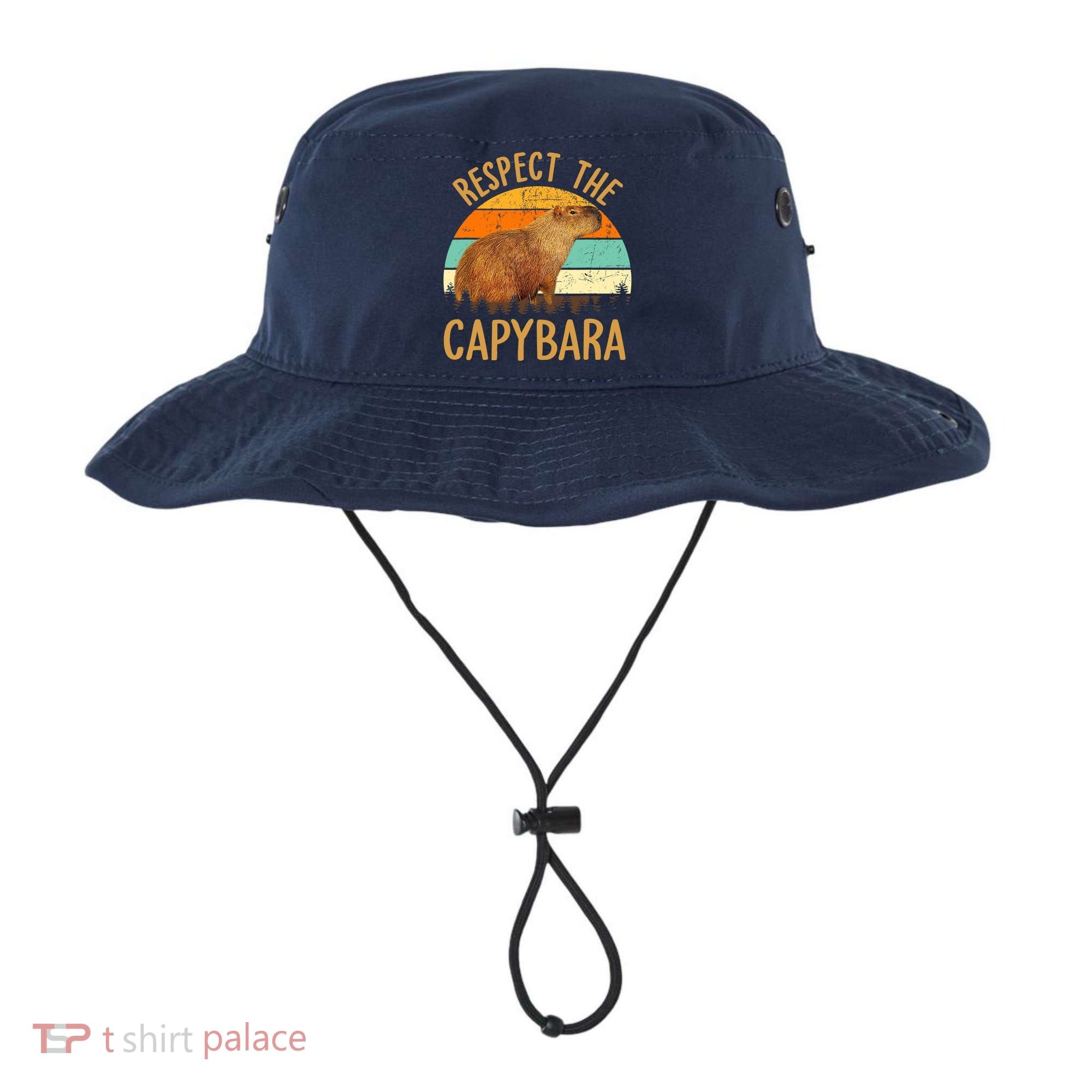 Respect The Capybara Animal Funny Capybara Lover Bucket Hat