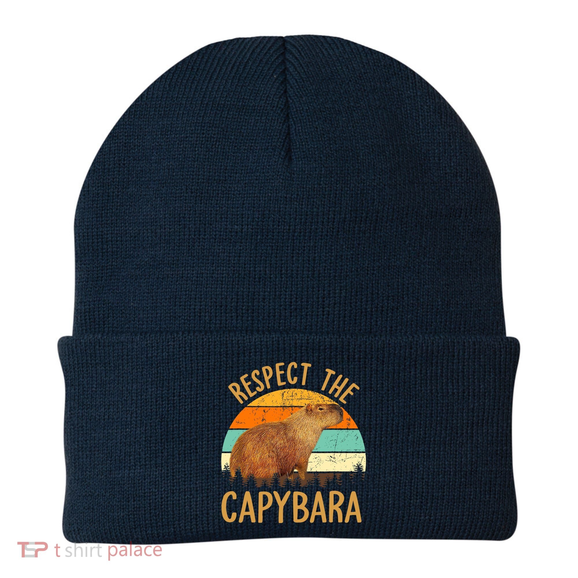 Respect The Capybara Animal Funny Capybara Lover Beanie