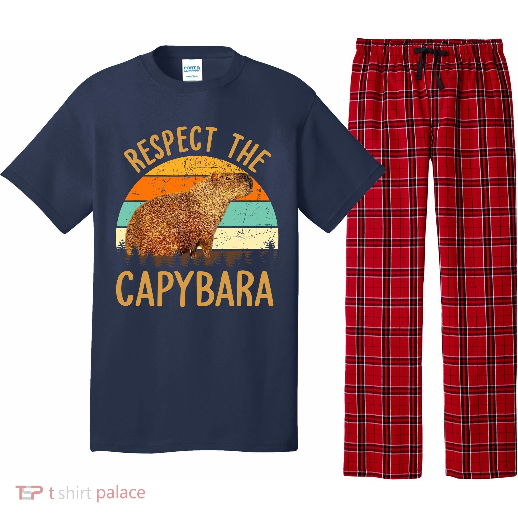 Respect The Capybara Animal Funny Capybara Lover Pajama Set