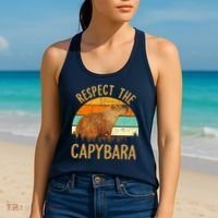 Respect The Capybara Animal Funny Capybara Lover Women's Tank Top thumb 2