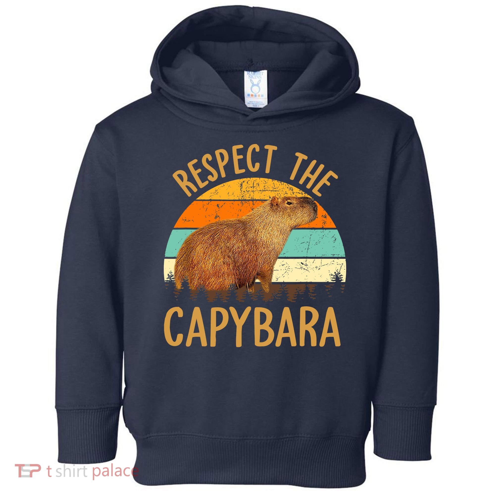 Respect The Capybara Animal Funny Capybara Lover Toddler Hoodie