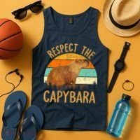 Respect The Capybara Animal Funny Capybara Lover Tank Top thumb 4
