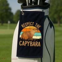 Respect The Capybara Animal Funny Capybara Lover Golf Towel thumb 2