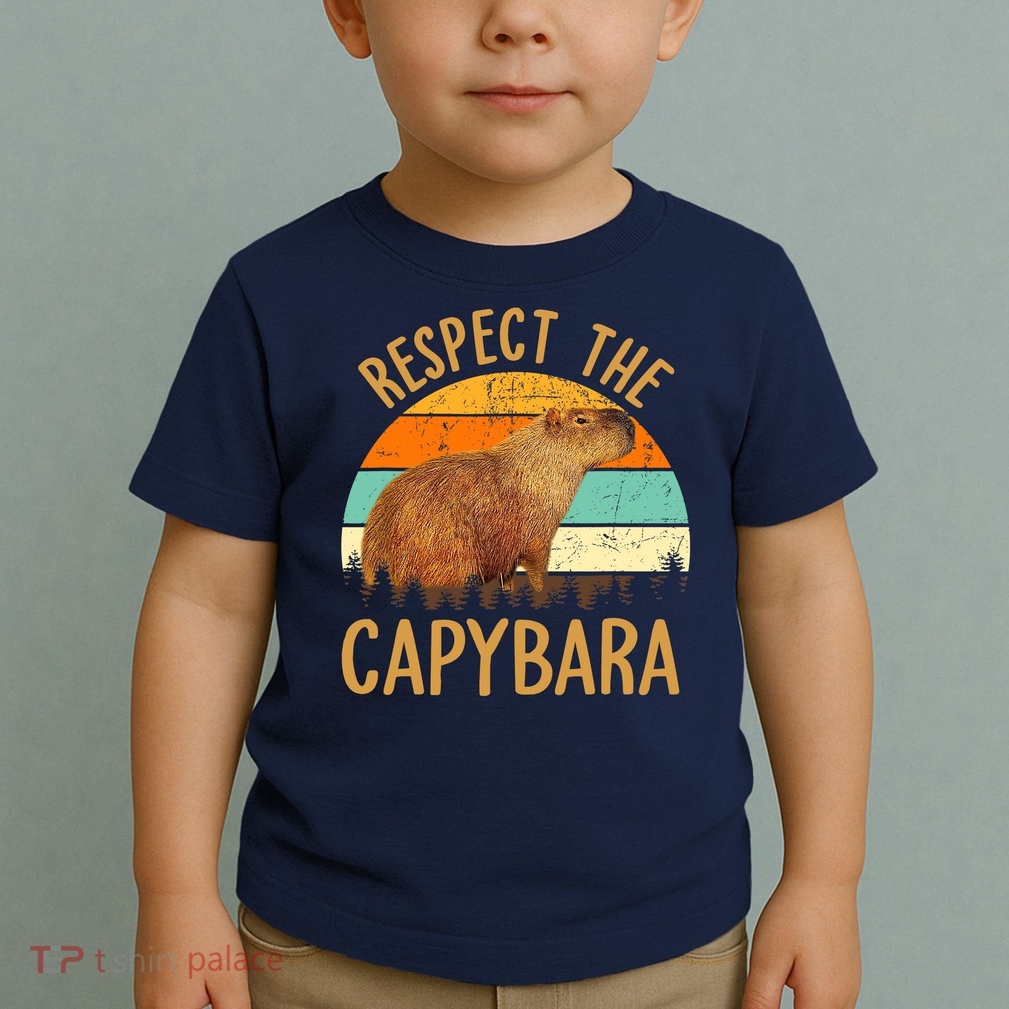 Respect The Capybara Animal Funny Capybara Lover Toddler T-Shirt