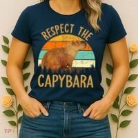 Respect The Capybara Animal Funny Capybara Lover Women's T-Shirt thumb 2