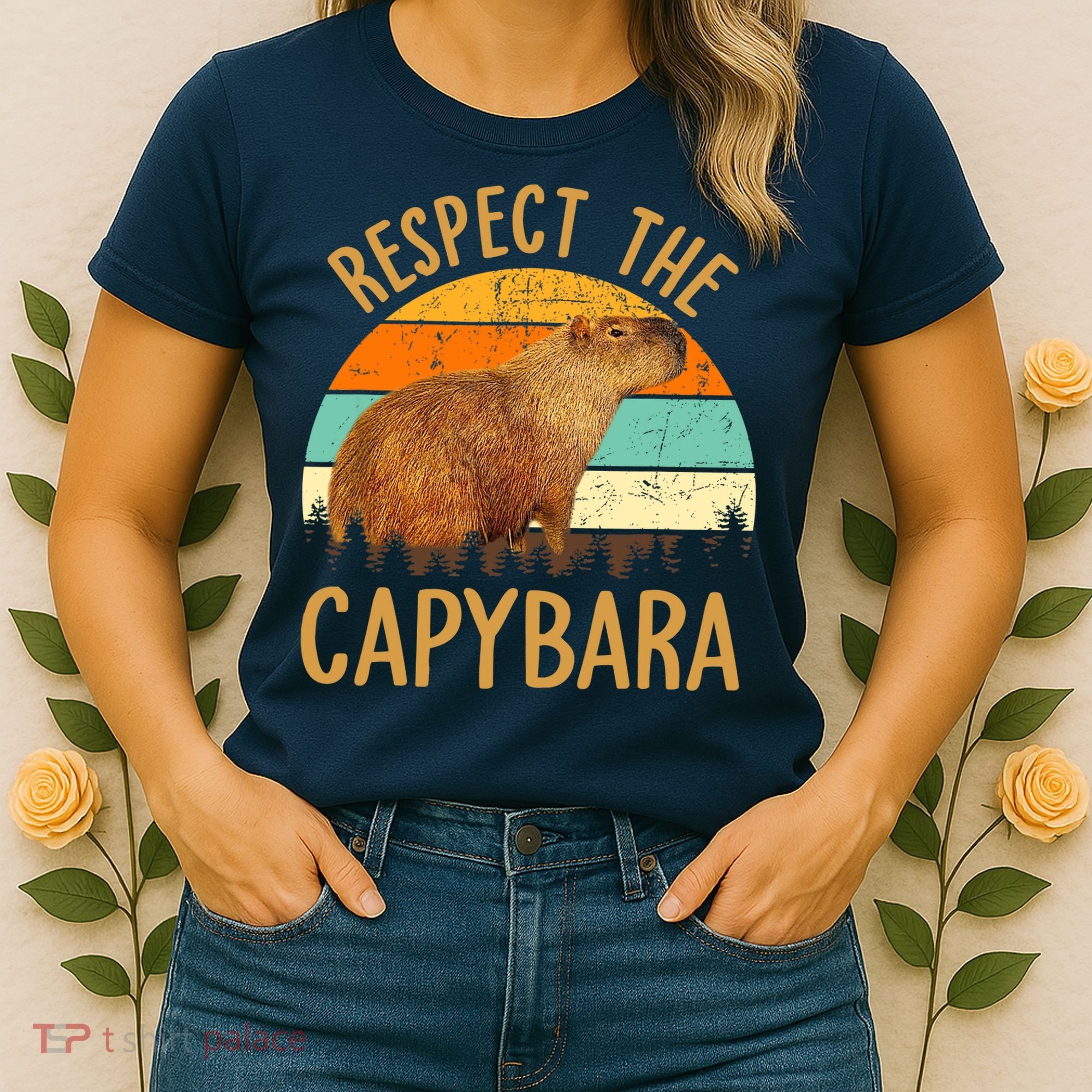 Respect The Capybara Animal Funny Capybara Lover Women's T-Shirt