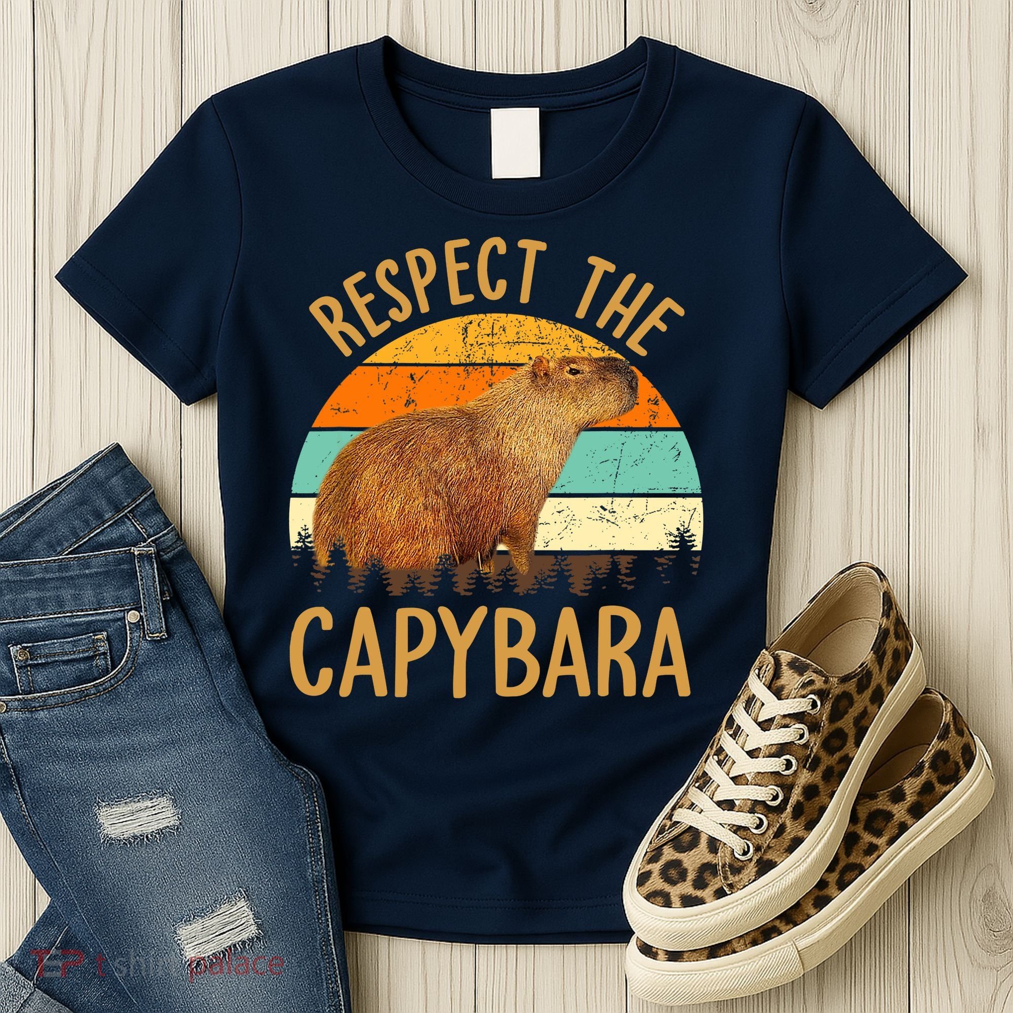 Respect The Capybara Animal Funny Capybara Lover Women's T-Shirt