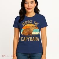 Respect The Capybara Animal Funny Capybara Lover Women's T-Shirt thumb 4