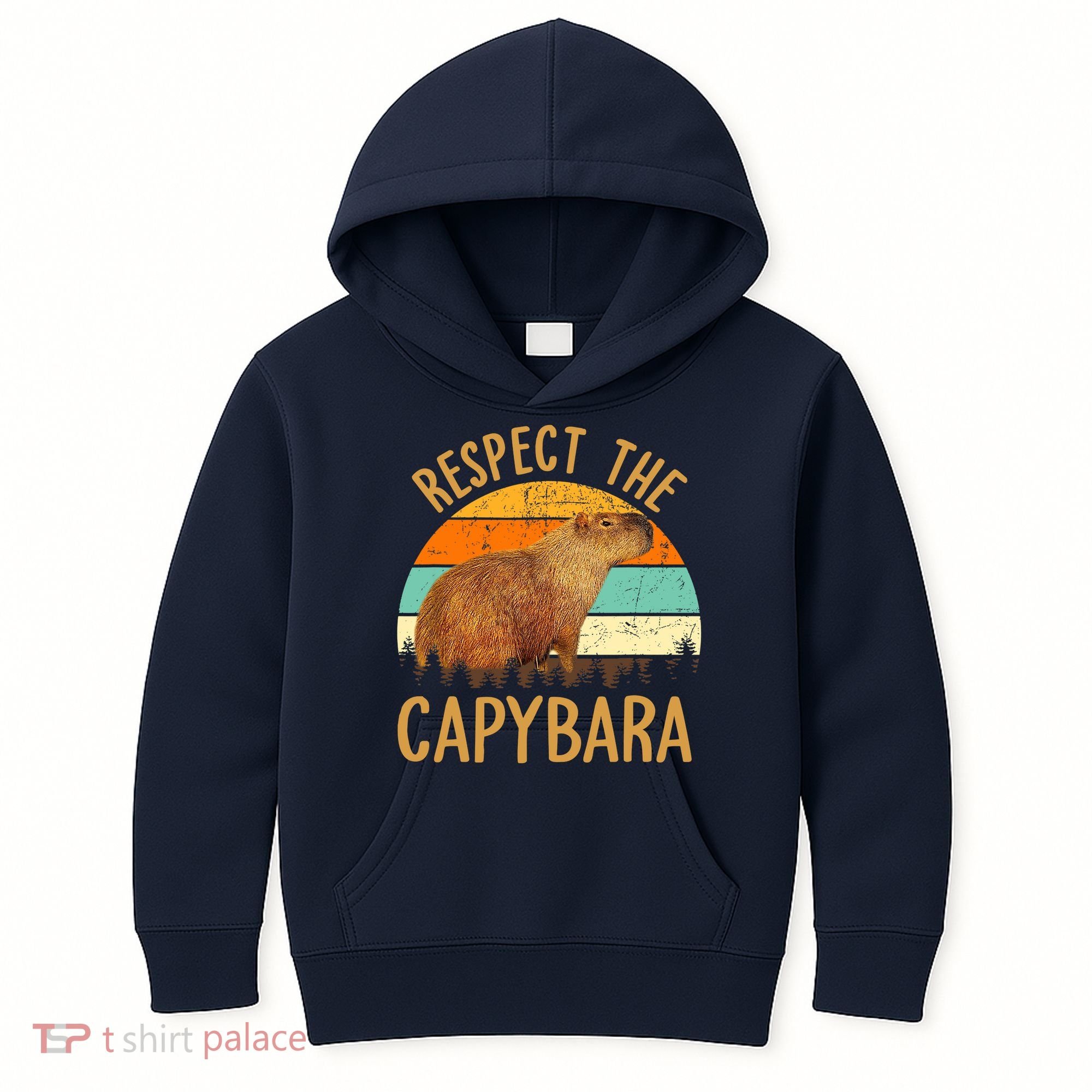 Respect The Capybara Animal Funny Capybara Lover Kids Hoodie