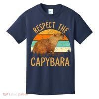 Respect The Capybara Animal Funny Capybara Lover Kids T-Shirt thumb 0