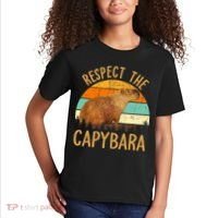 Respect The Capybara Animal Funny Capybara Lover Kids T-Shirt thumb 2
