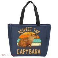 Respect The Capybara Animal Funny Capybara Lover Tote Bag thumb 0