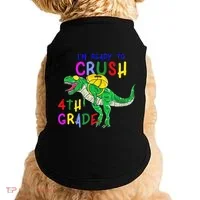 Ready to Crush 4th Grade Dinosaur Back to School Doggie Tank thumb 0