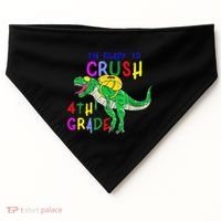Ready to Crush 4th Grade Dinosaur Back to School USA-Made Doggie Bandana thumb 0