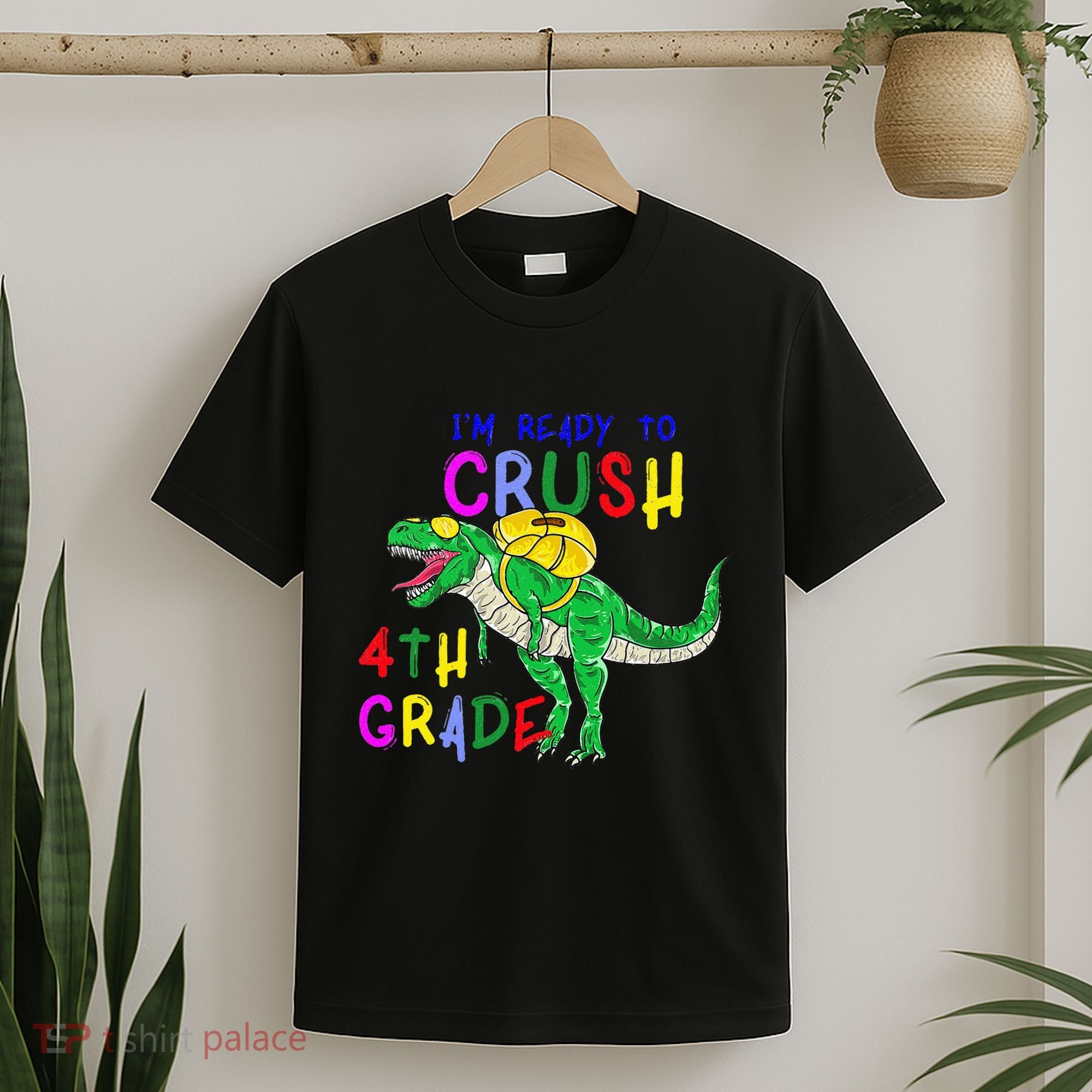 Ready to Crush 4th Grade Dinosaur Back to School T-Shirt