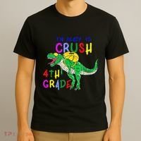 Ready to Crush 4th Grade Dinosaur Back to School T-Shirt thumb 3