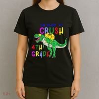 Ready to Crush 4th Grade Dinosaur Back to School T-Shirt thumb 4