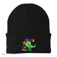 Ready to Crush 4th Grade Dinosaur Back to School Beanie thumb 0