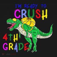 Ready to Crush 4th Grade Dinosaur Back to School Polo thumb 3