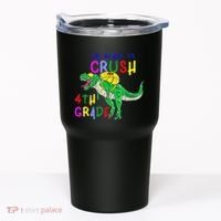 Ready to Crush 4th Grade Dinosaur Back to School Tumbler thumb 0
