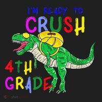 Ready to Crush 4th Grade Dinosaur Back to School Tumbler thumb 3