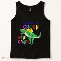 Ready to Crush 4th Grade Dinosaur Back to School Tank Top thumb 2