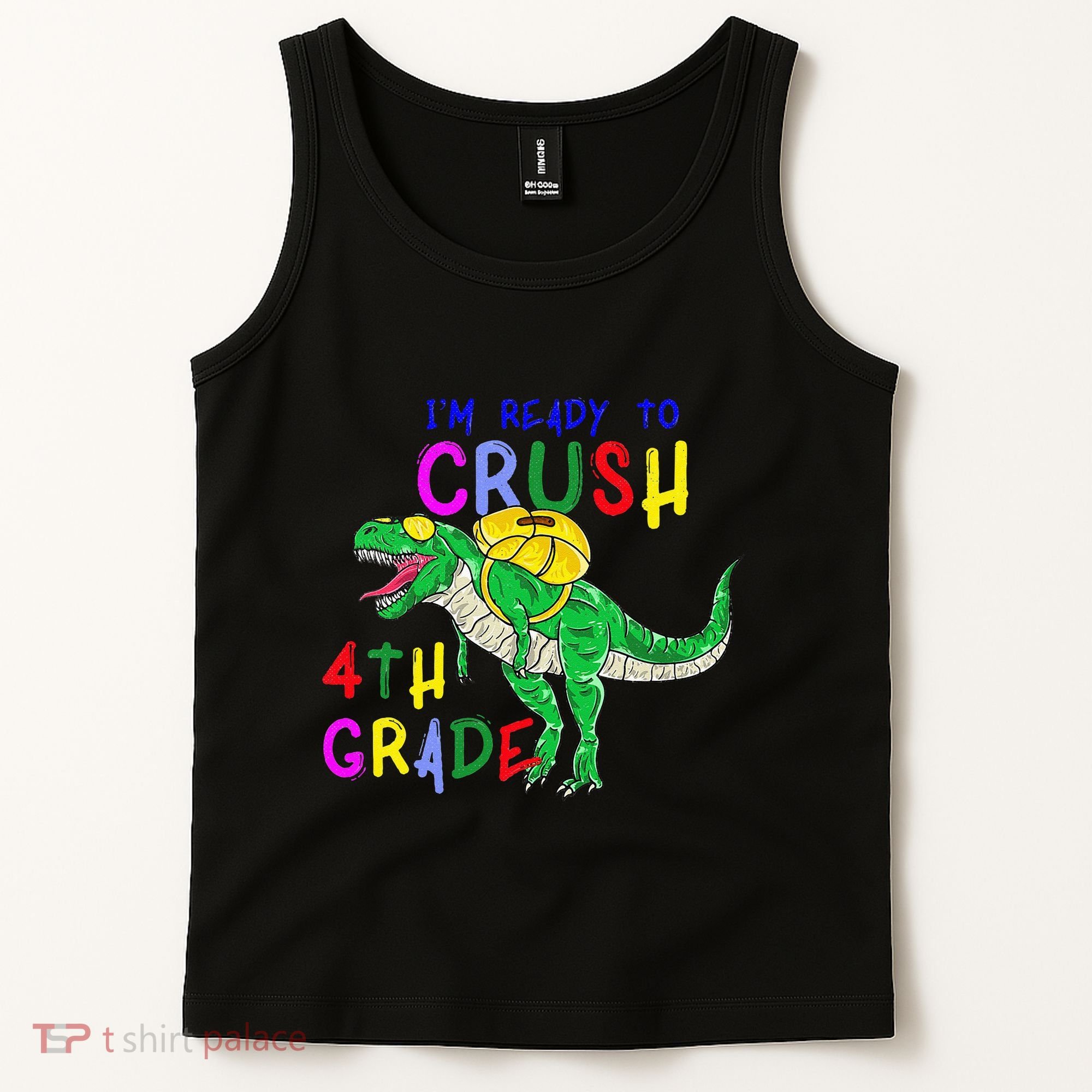 Ready to Crush 4th Grade Dinosaur Back to School Tank Top