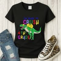 Ready to Crush 4th Grade Dinosaur Back to School Women's T-Shirt thumb 3