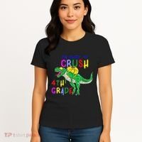 Ready to Crush 4th Grade Dinosaur Back to School Women's T-Shirt thumb 4