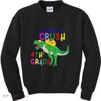 Ready to Crush 4th Grade Dinosaur Back to School Kids Sweatshirt thumb 0