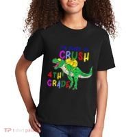 Ready to Crush 4th Grade Dinosaur Back to School Kids T-Shirt thumb 2