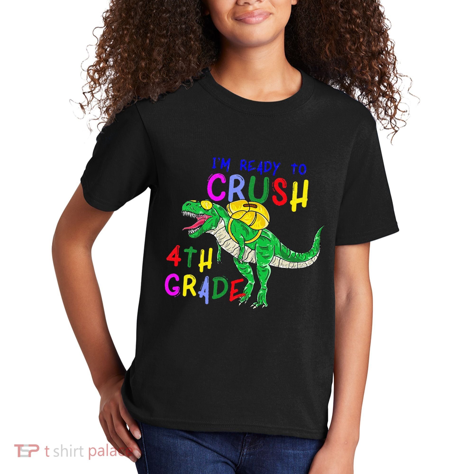 Ready to Crush 4th Grade Dinosaur Back to School Kids T-Shirt