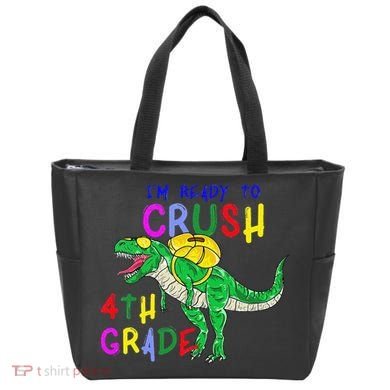 Ready to Crush 4th Grade Dinosaur Back to School Tote Bag