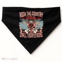 Rock The Country Music Small Town Strong America Flag Eagle USA-Made Doggie Bandana thumb 0