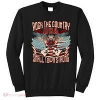 Rock The Country Music Small Town Strong America Flag Eagle Sweatshirt thumb 0
